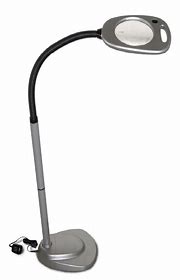 4X LED Magnifier Floor Lamp 5 Inch Glass Lens for reading books, crafts, hobbies