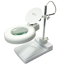 2.25X Fluorescent Table Magnifying Lamp AC Receptacle 5 Inch Glass Lens